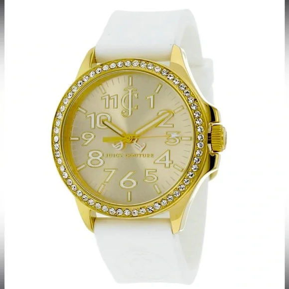 Juicy Couture White Silicone Strap Watch with Crystal Bezel s-l400.jpg main image 4